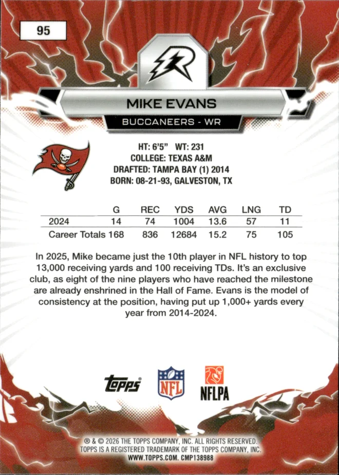 Mike Evans card back