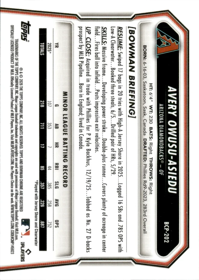 Avery Owusu-Asiedu card back