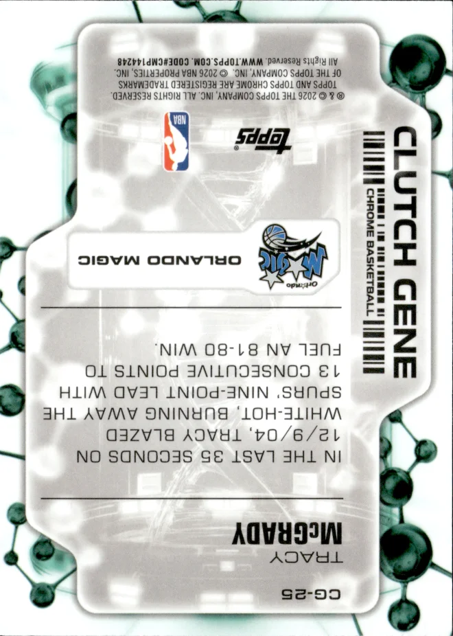 Tracy McGrady card back
