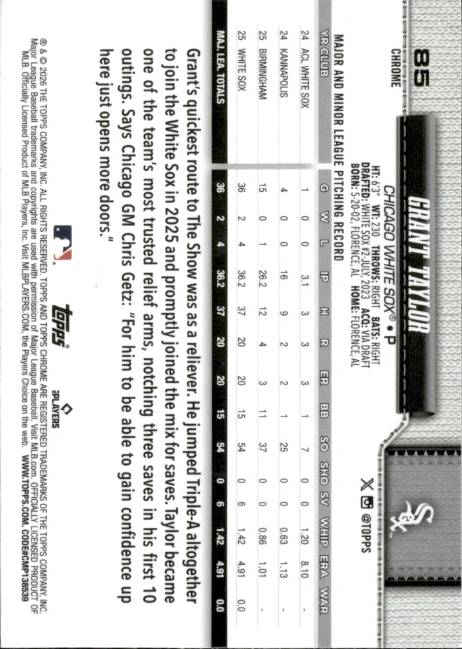 Grant Taylor card back