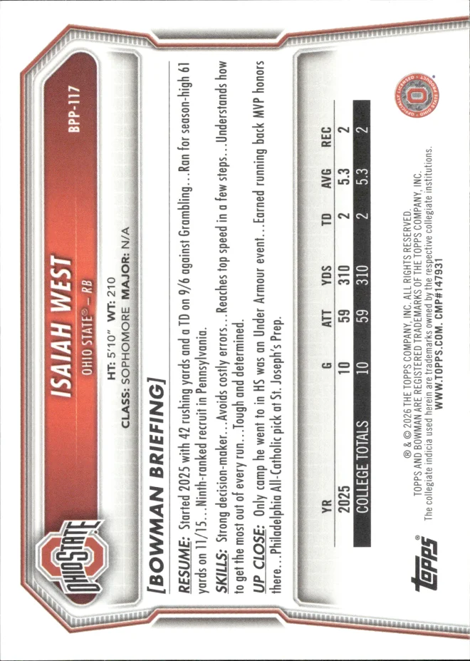 Isaiah West card back
