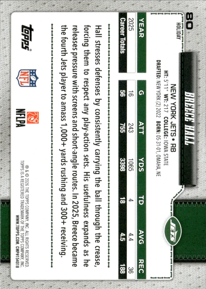 Breece Hall card back