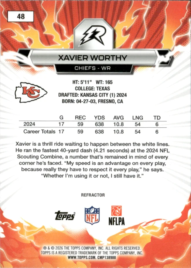 Xavier Worthy card back