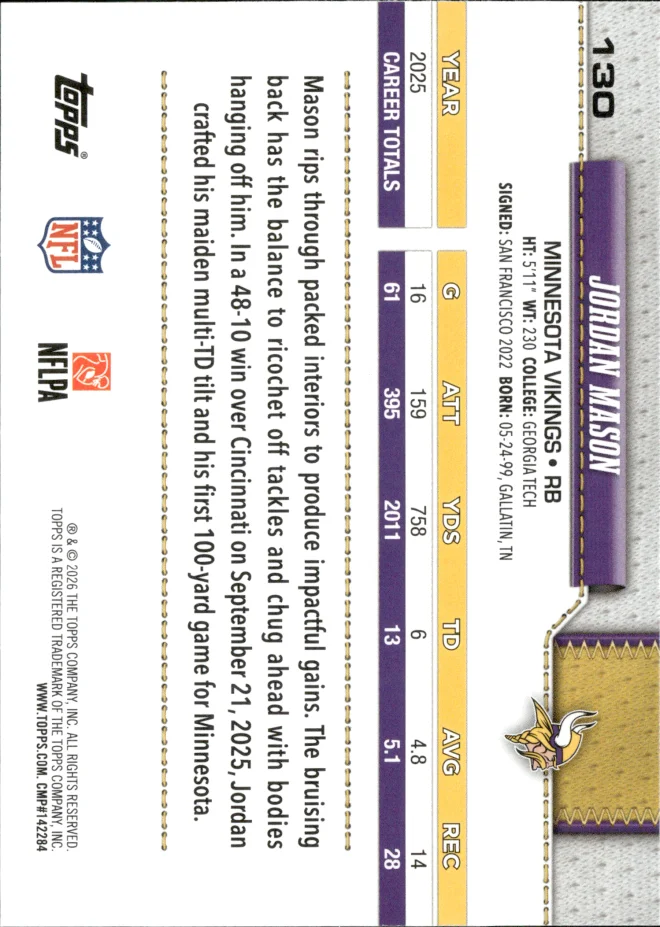 Jordan Mason card back