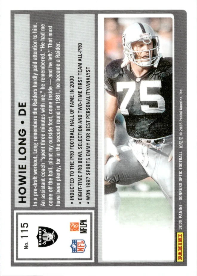 Howie Long card back