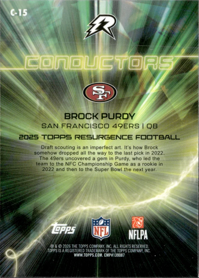 Brock Purdy card back