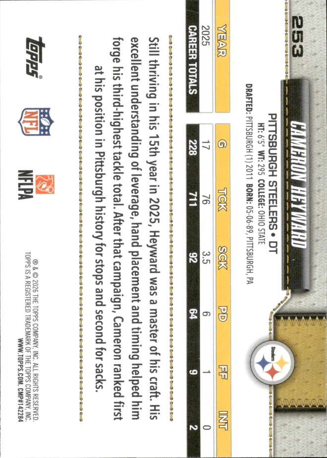 Cameron Heyward card back