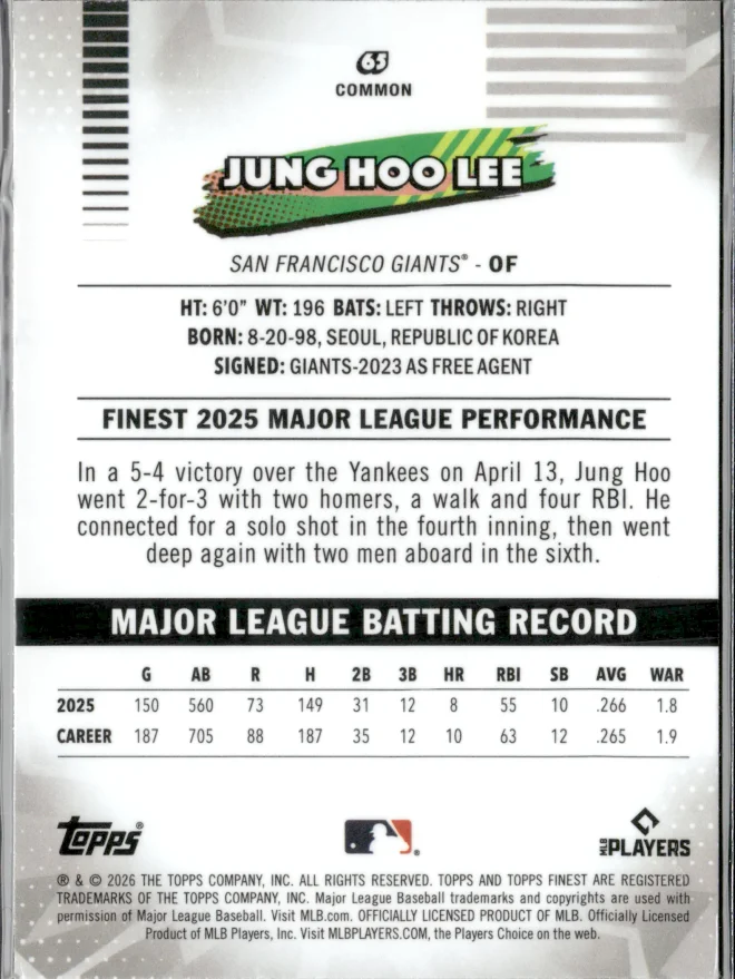 Jung Hoo Lee card back