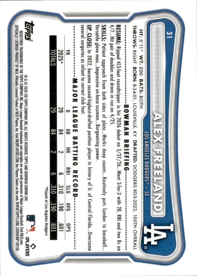 Alex Freeland card back