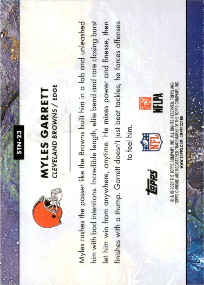 Myles Garrett card back