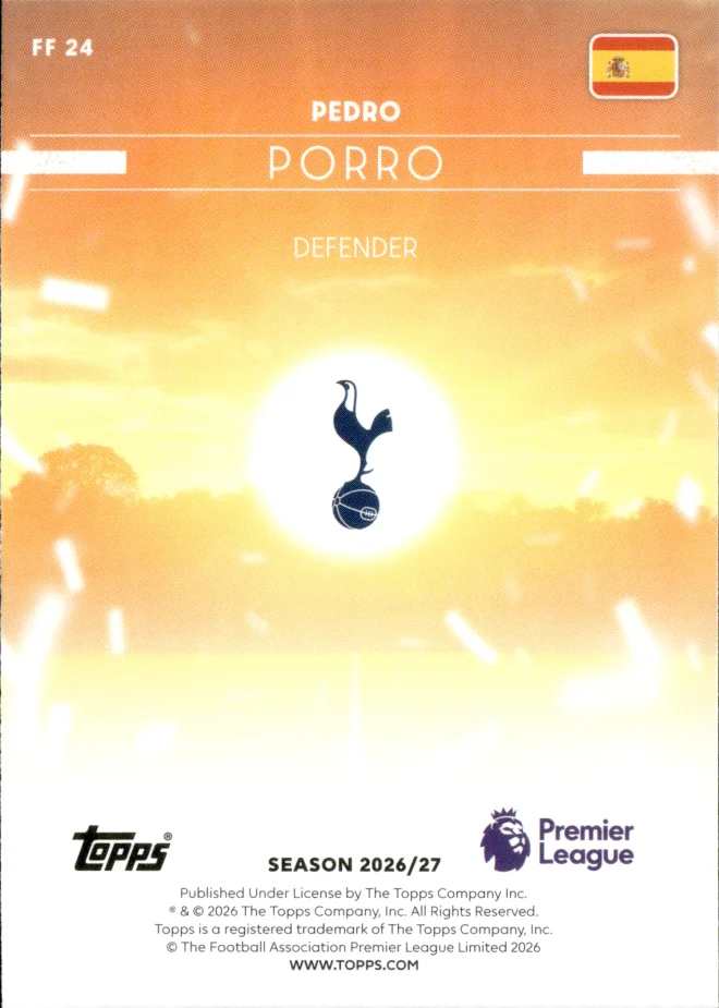 Pedro Porro card back