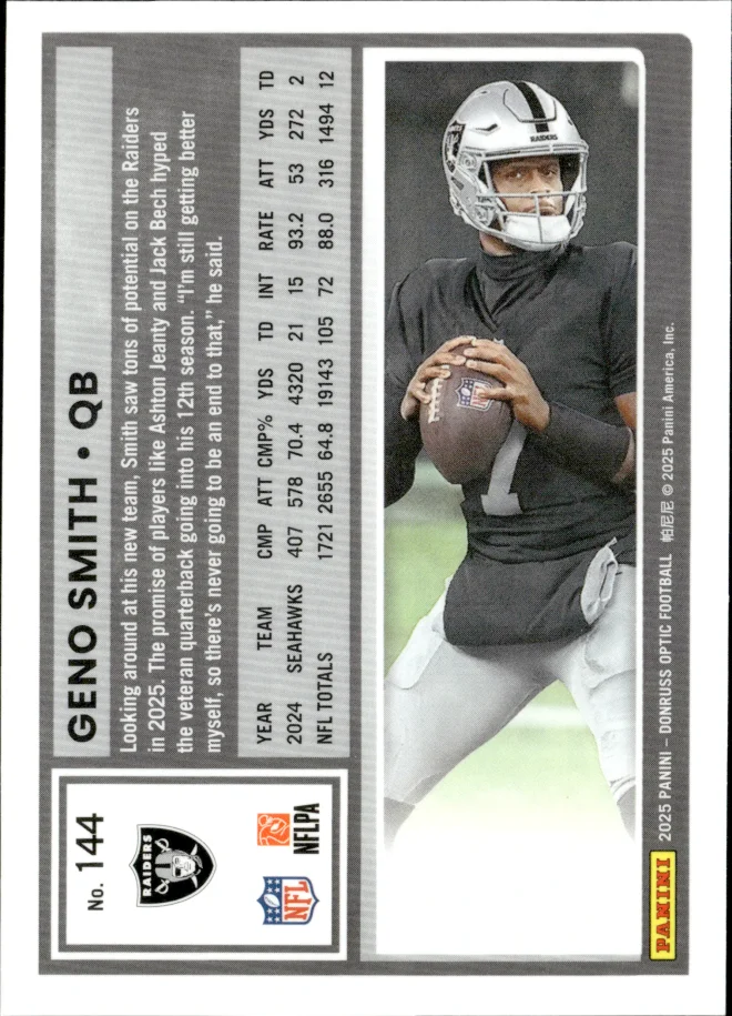 Geno Smith card back