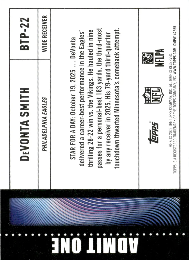 DeVonta Smith card back