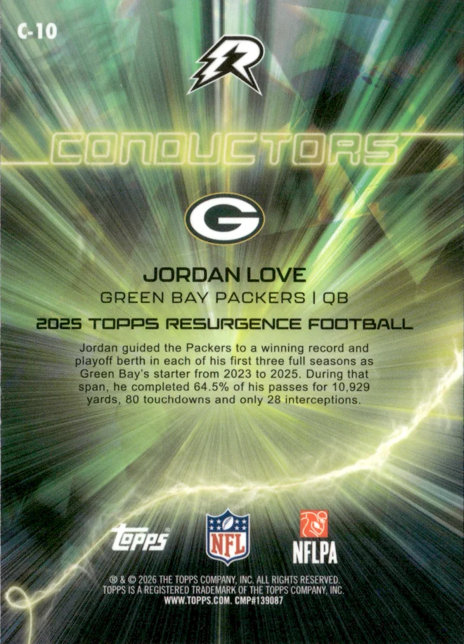 Jordan Love card back