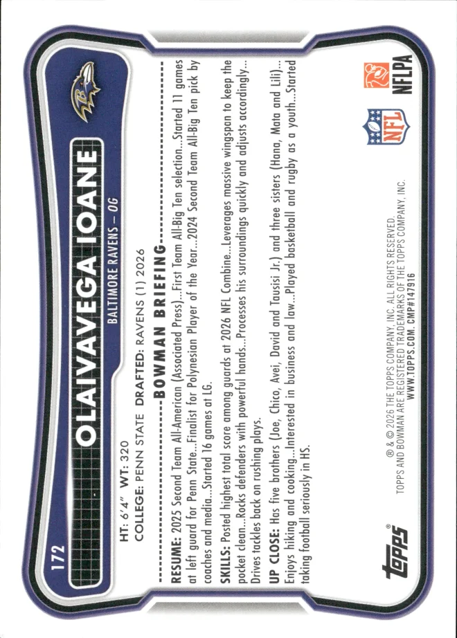 Olaivavega Ioane card back