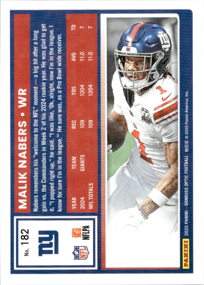 Malik Nabers card back