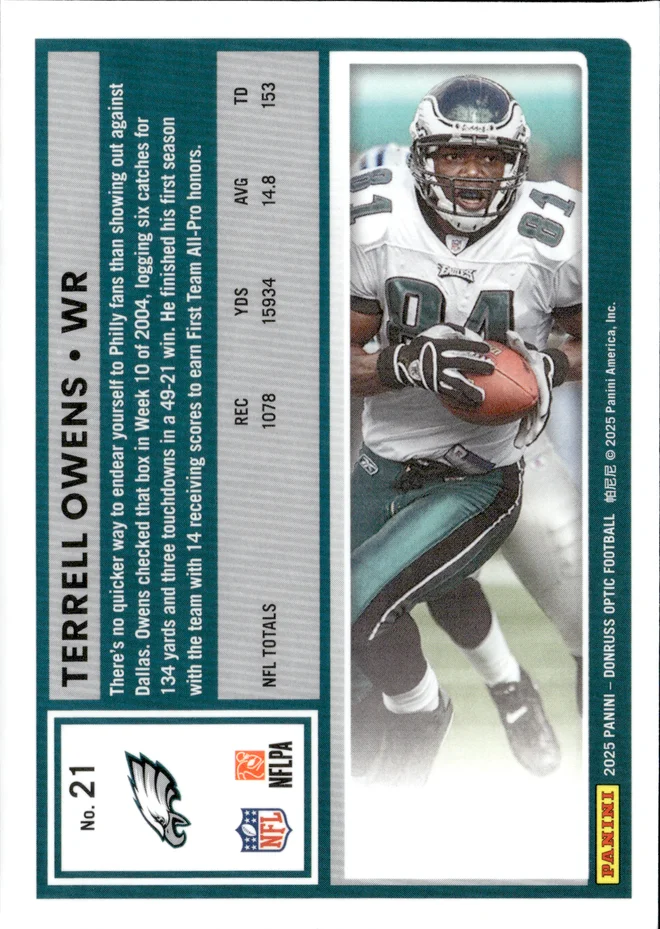 Terrell Owens card back