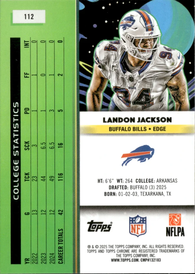 Landon Jackson card back