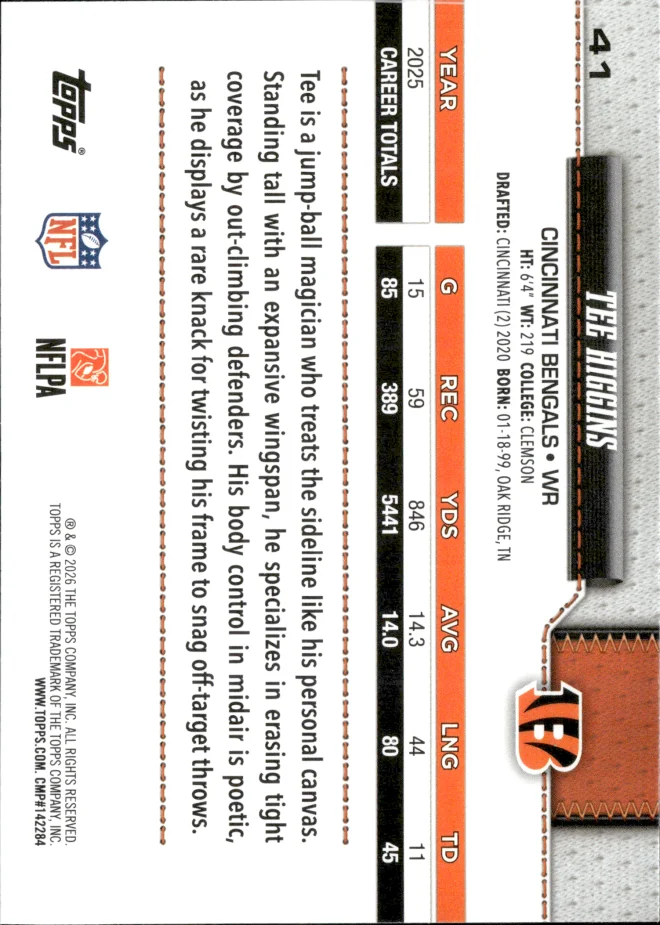 Tee Higgins card back