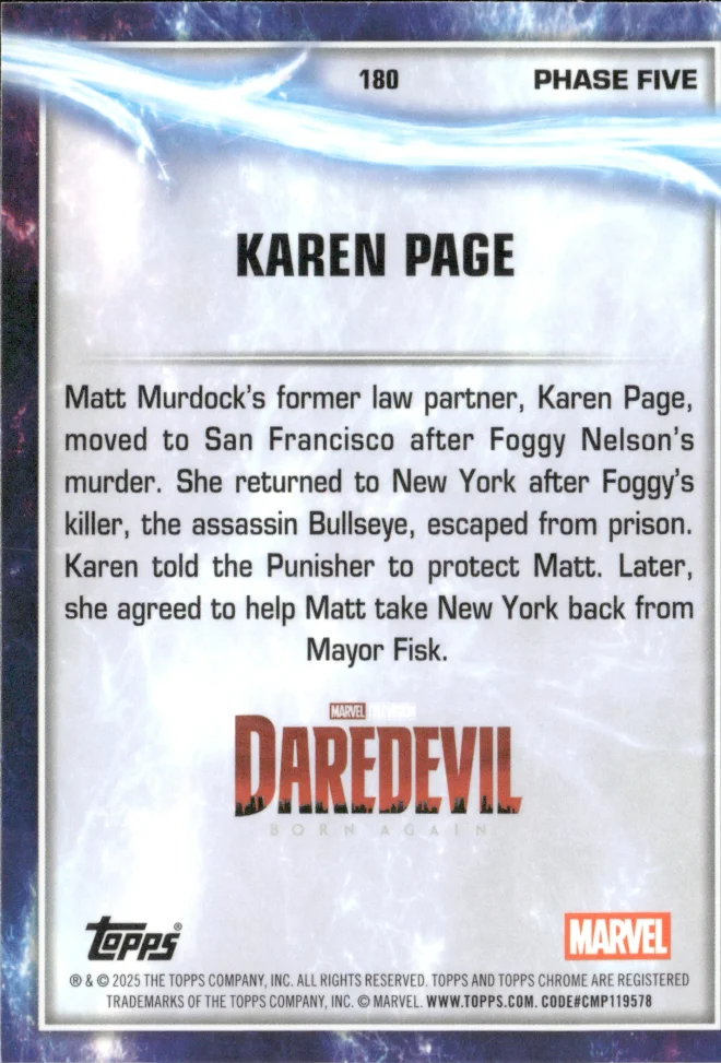 Karen Page card back