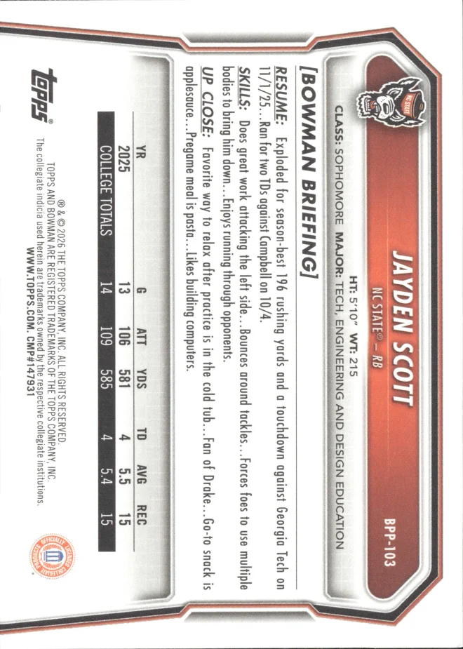 Jayden Scott card back