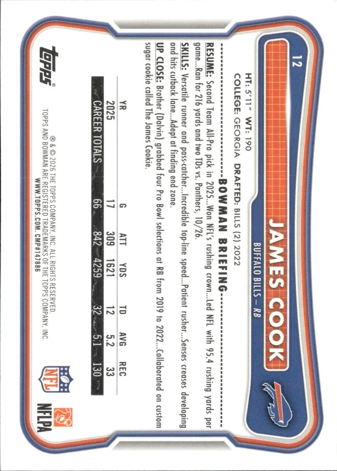 James Cook card back