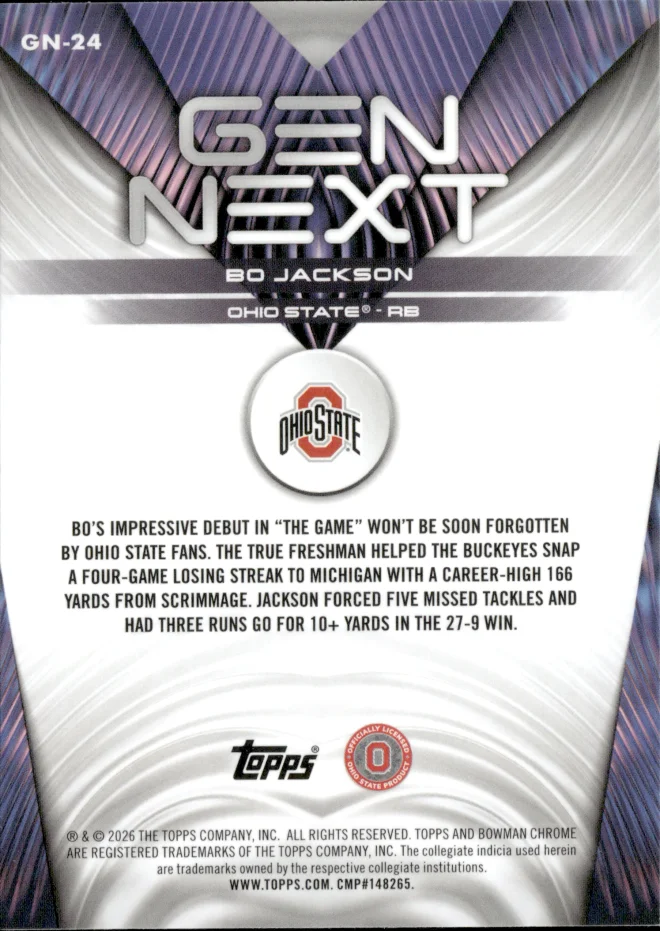 Bo Jackson card back