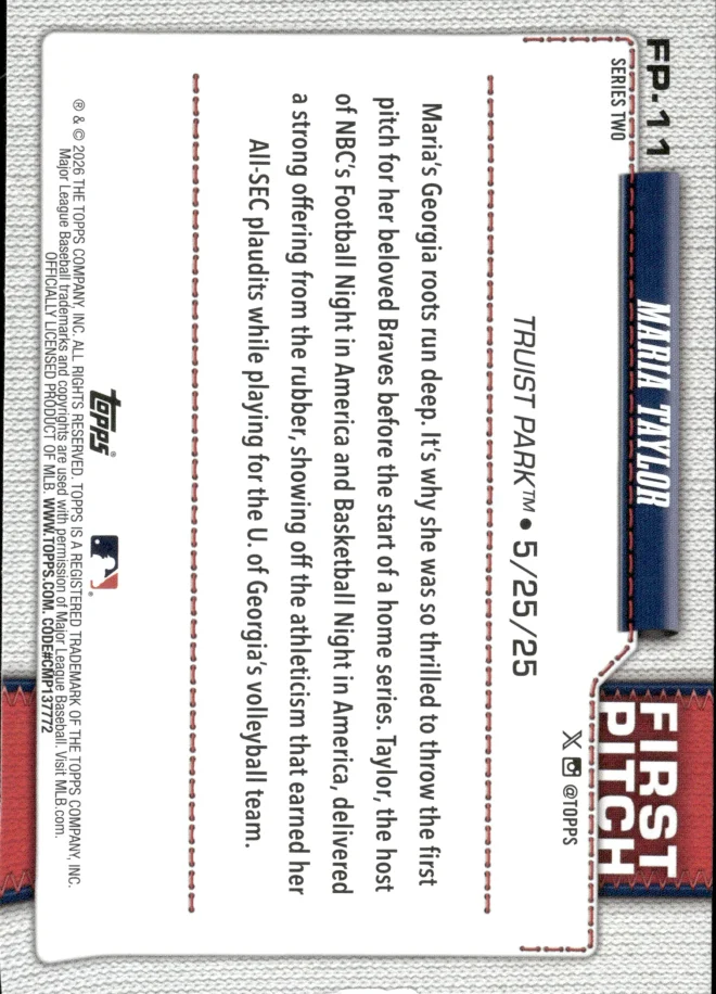 Maria Taylor card back