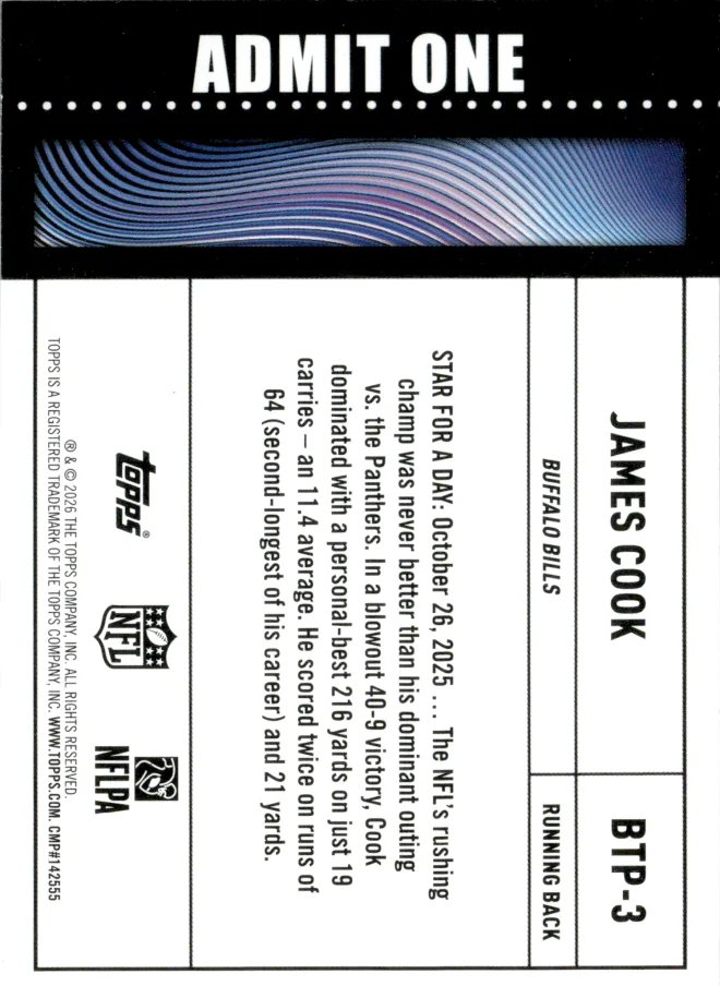 James Cook card back