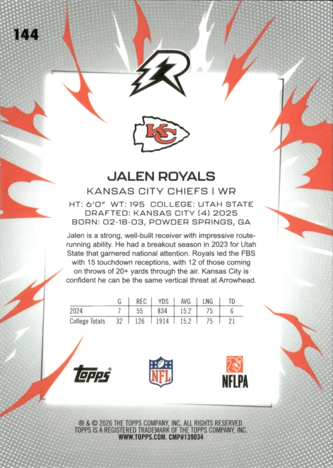 Jalen Royals card back