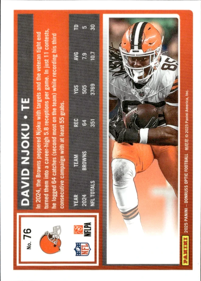 David Njoku card back