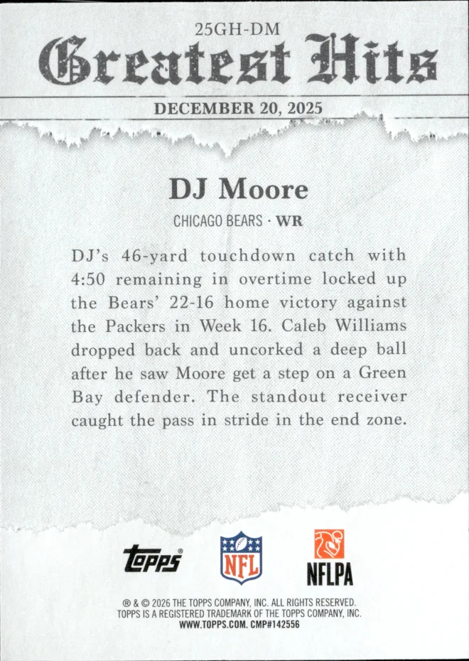 DJ Moore card back