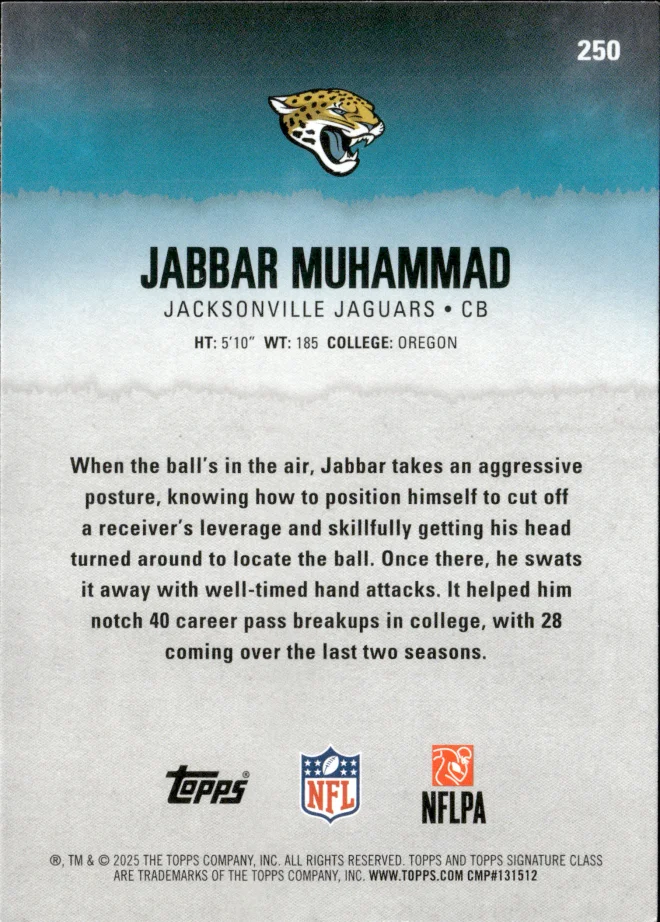 Jabbar Muhammad card back