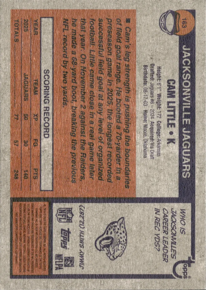Cam Little card back