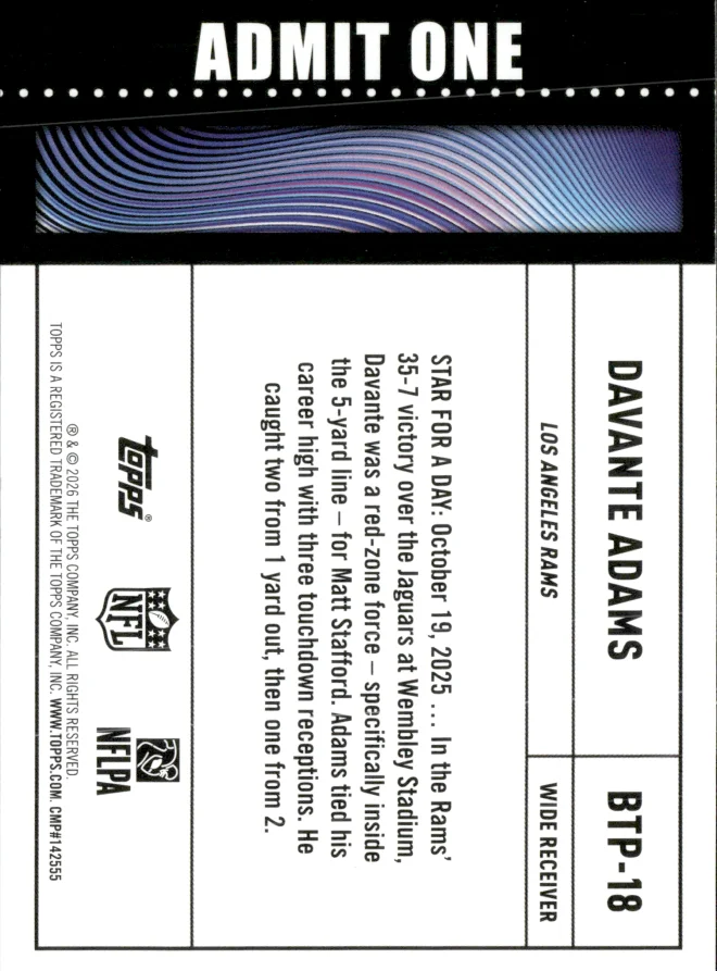 Davante Adams card back