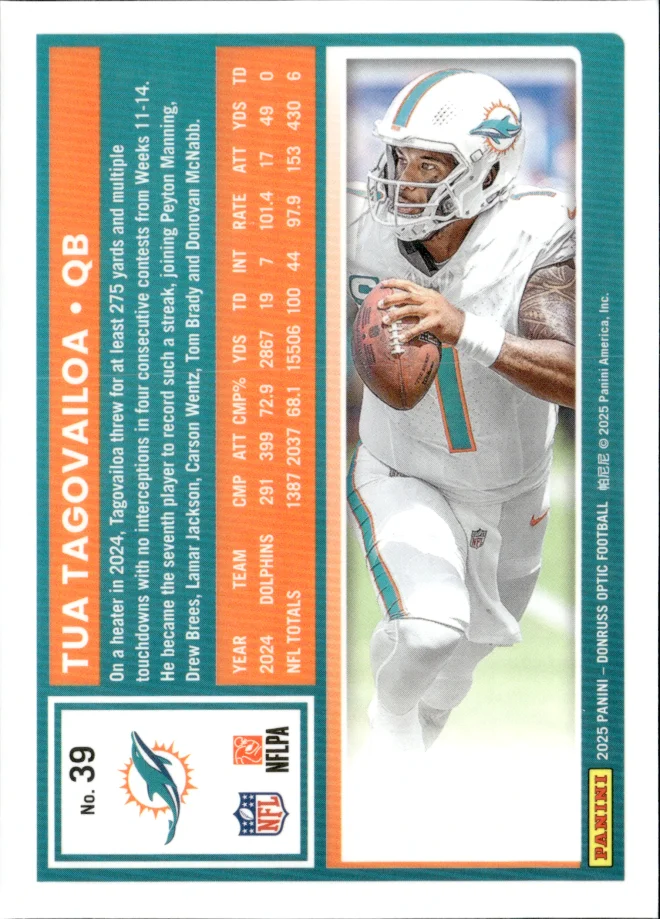 Tua Tagovailoa card back