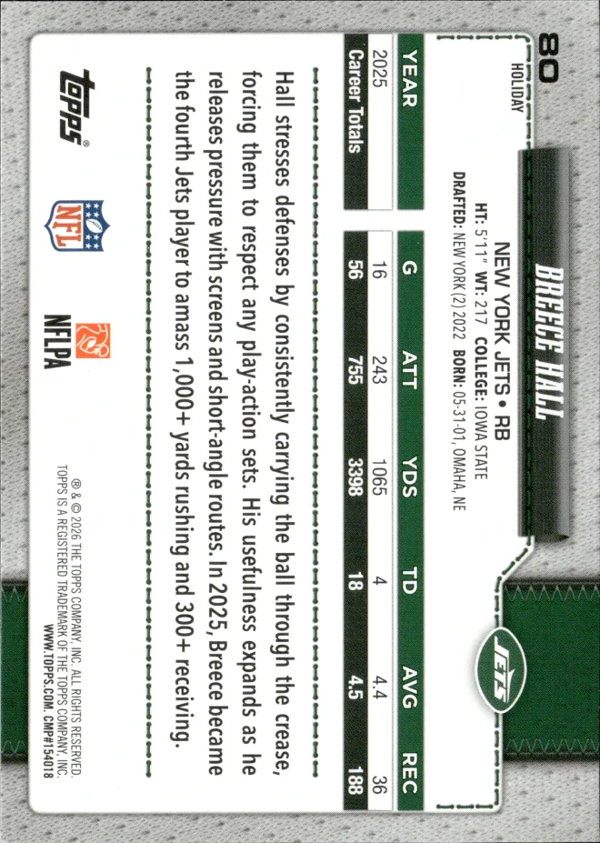 Breece Hall card back