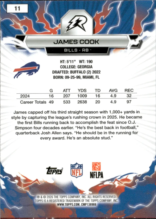 James Cook card back