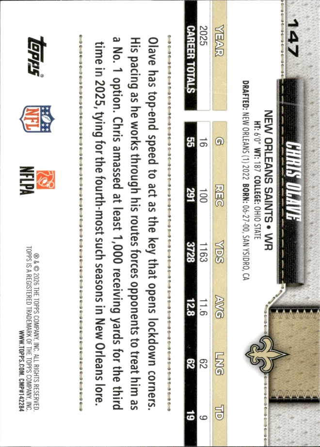 Chris Olave card back