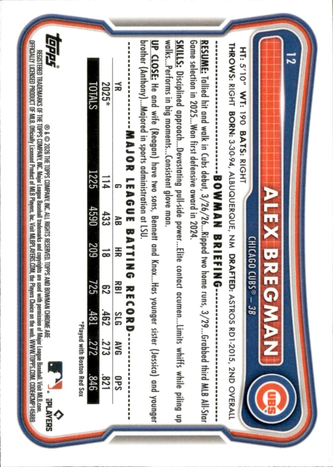 Alex Bregman card back