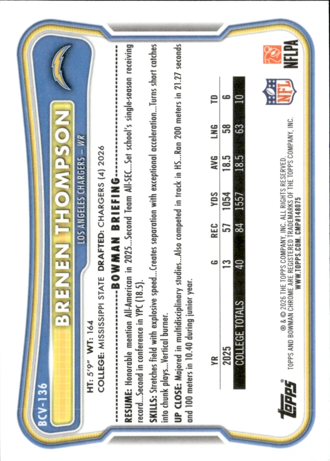 Brenen Thompson card back