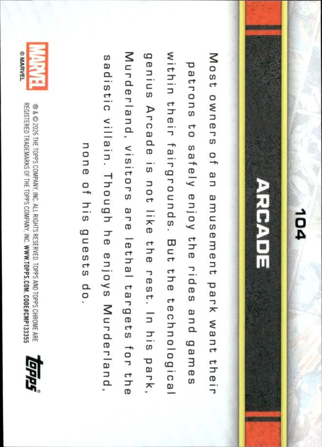 Arcade card back