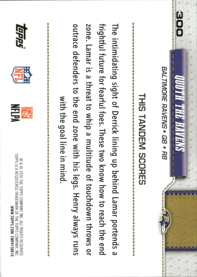 Lamar Jackson / Derrick Henry card back