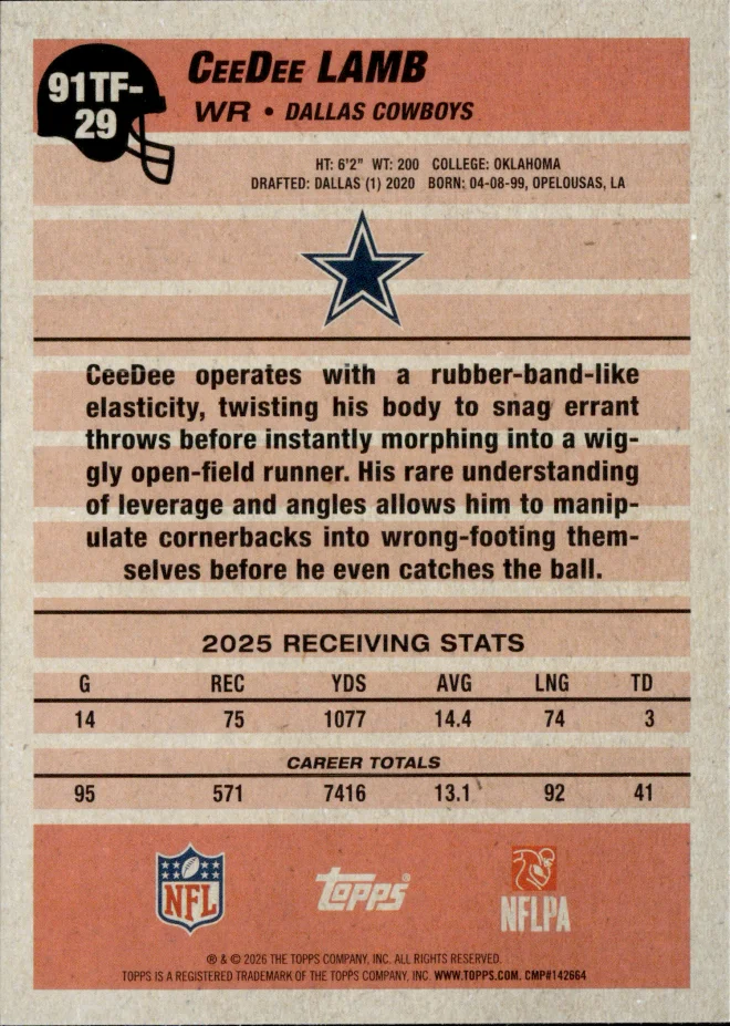 CeeDee Lamb card back