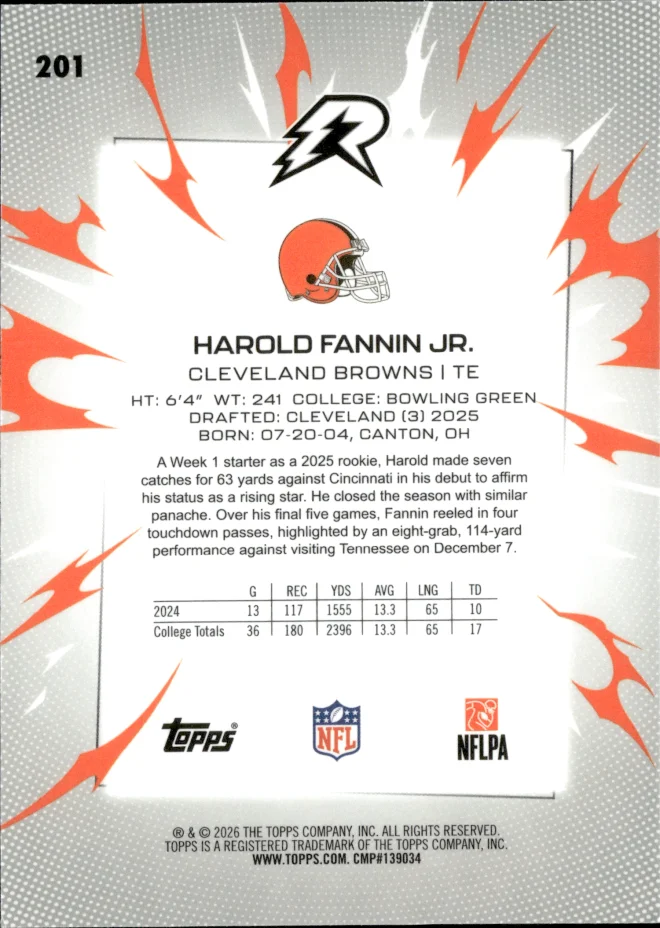 Harold Fannin Jr. card back