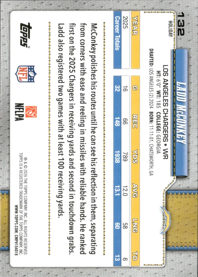Ladd McConkey card back
