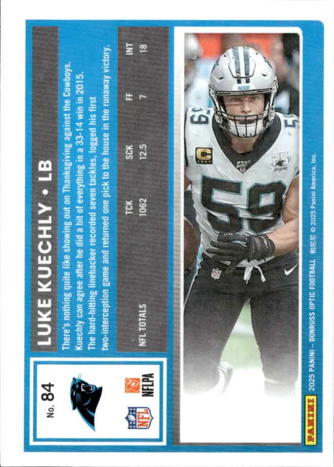 Luke Kuechly card back