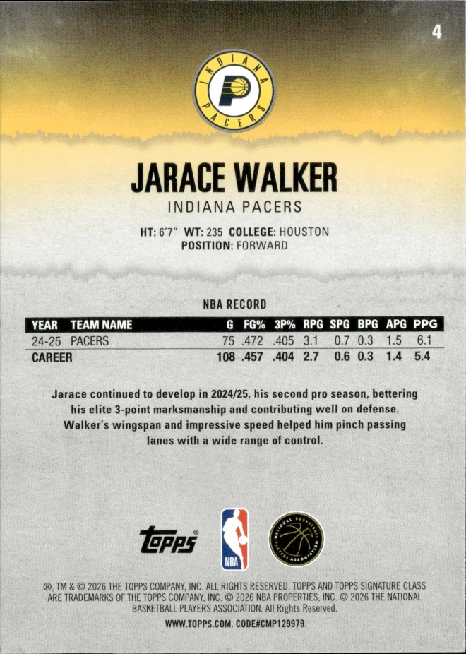 Jarace Walker card back