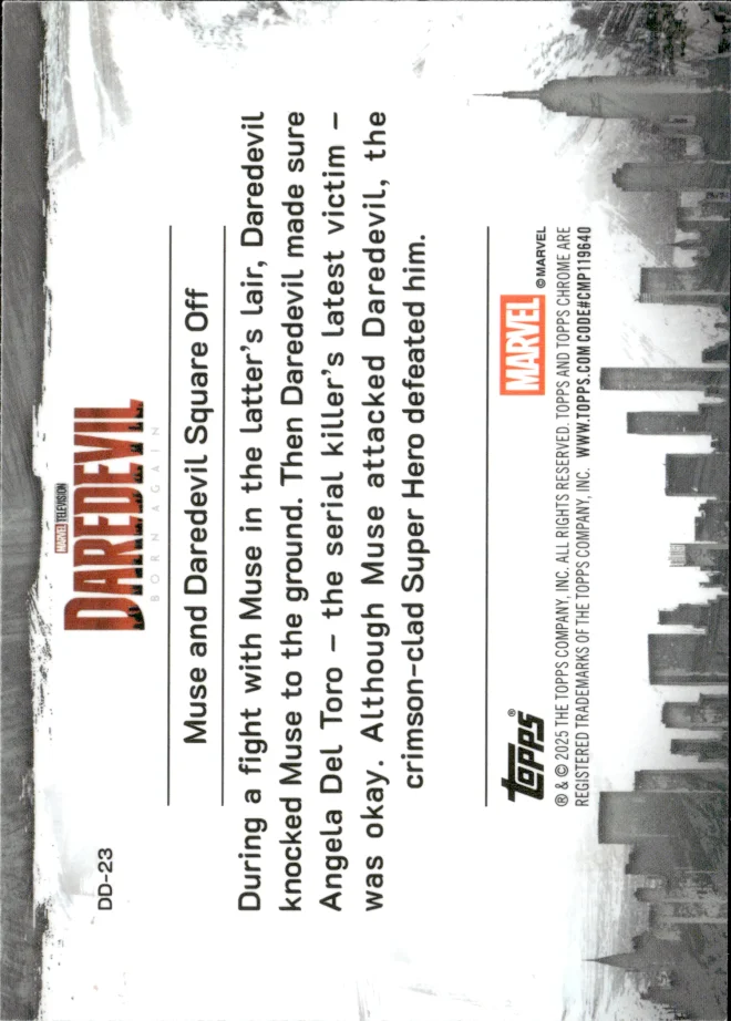 Muse and Daredevil Square Off card back