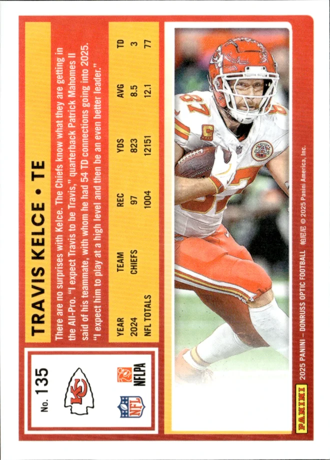 Travis Kelce card back